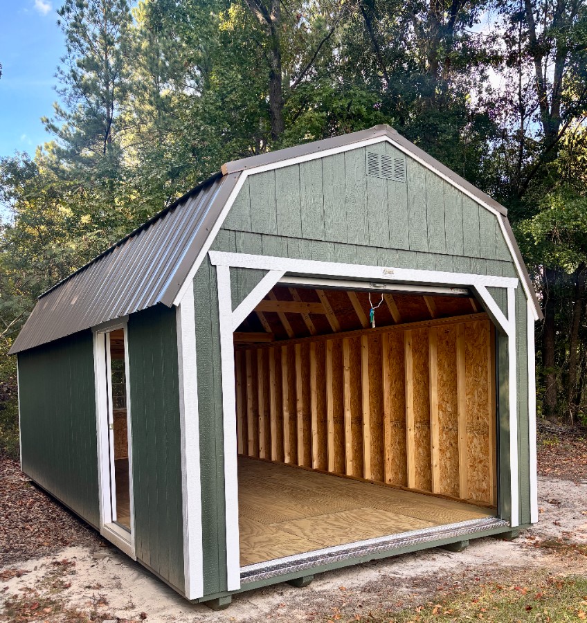 12x24 Lofted Barn 9' Garage Package